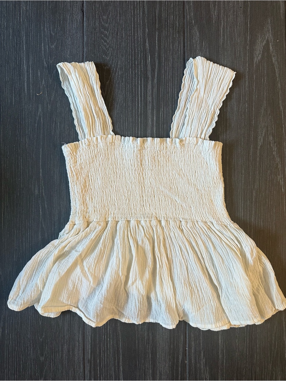 White Ruffle Tank Top - Picture 3 of 4
